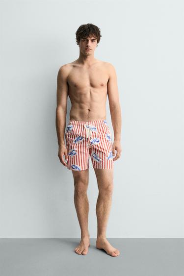 LOBSTER PRINT LONG SWIMMING TRUNKS - Multicoloured by Zara - Image 0