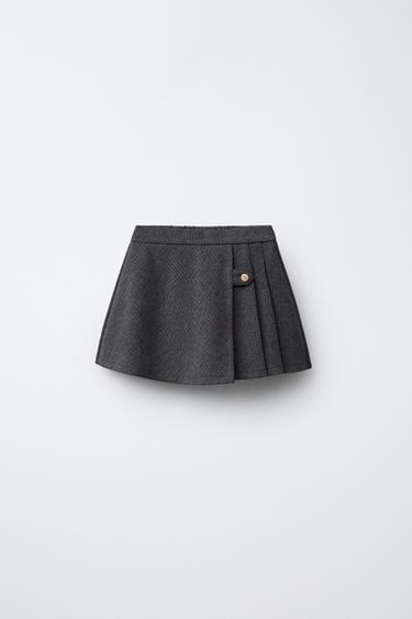 JUPE-SHORT À RAYURES - Gris de Zara - Image 0