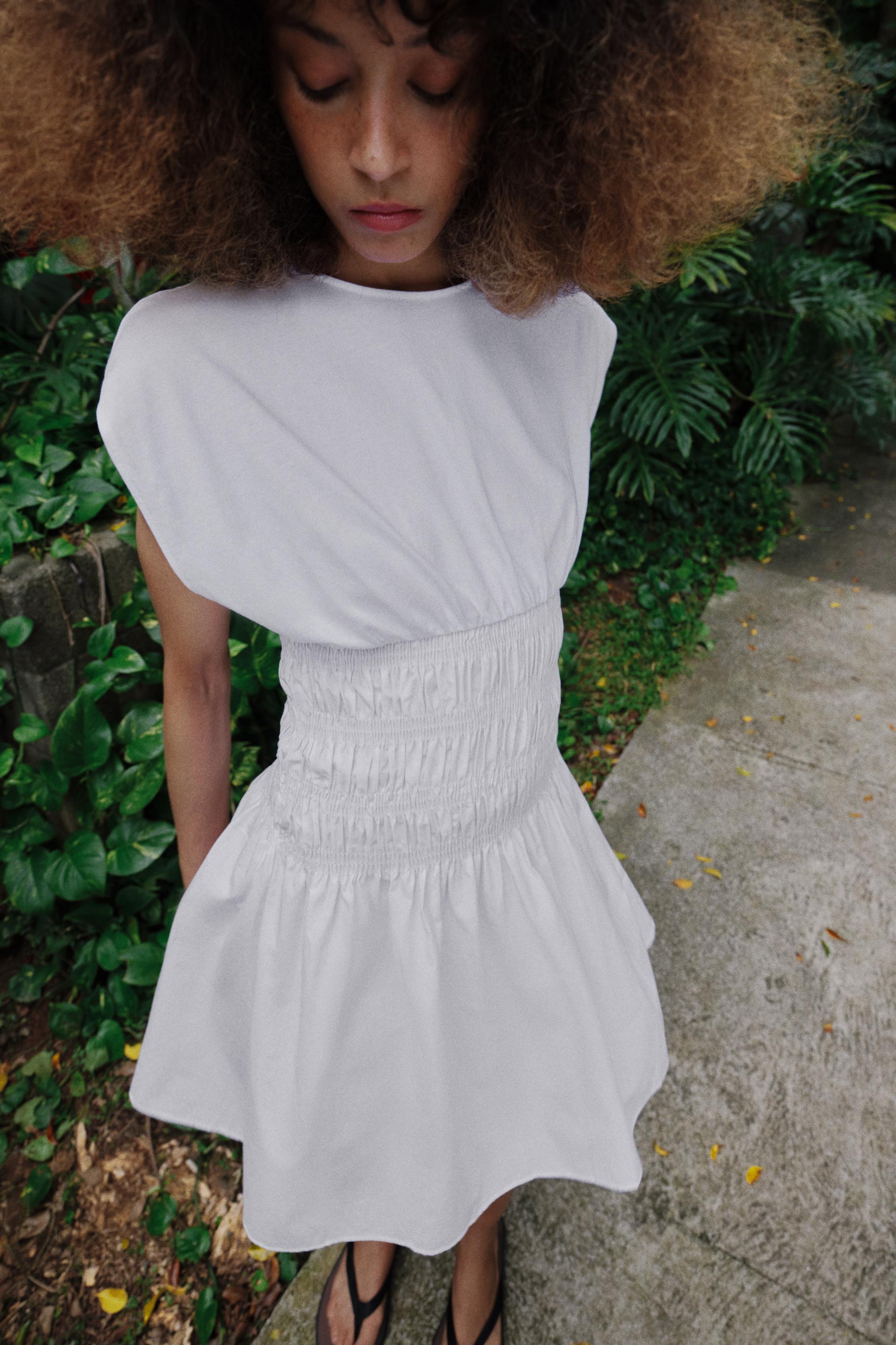COMBINATION POPLIN DRESS