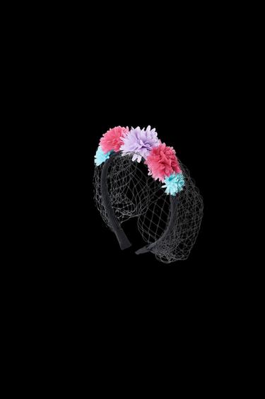 Zara FLOWER AND MESH COSTUME HEADBAND - Multicolored
