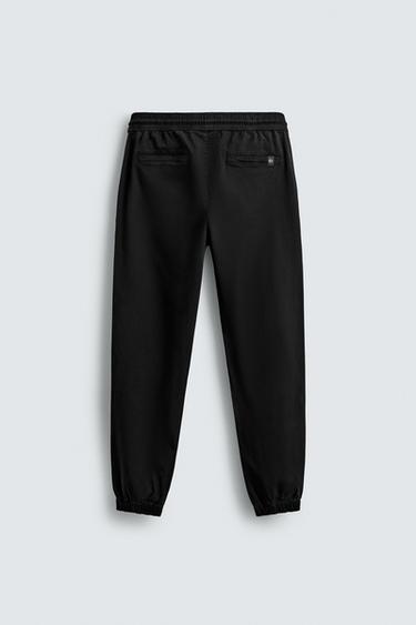 SLIM FIT JOGGER WAIST TROUSERS - Black by Zara - Image 6