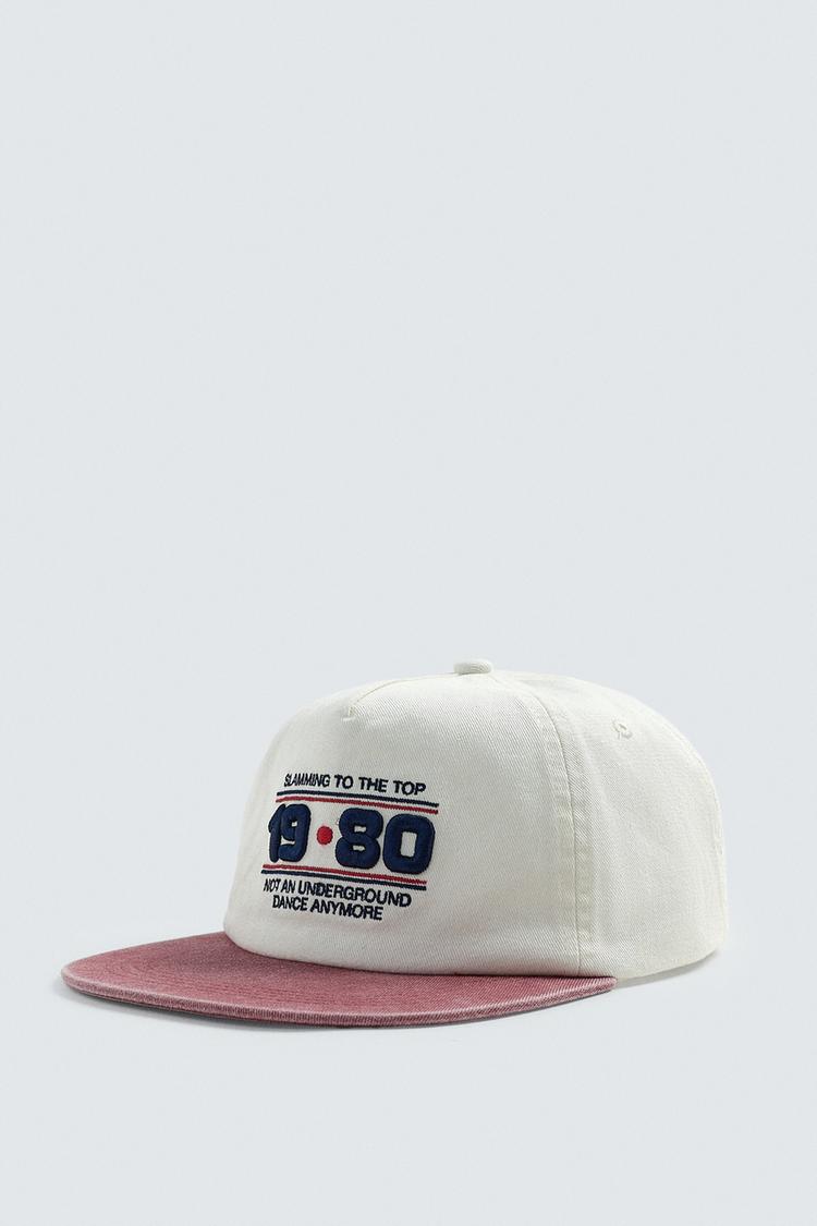 ZARA EMBROIDERED SLOGAN CAP