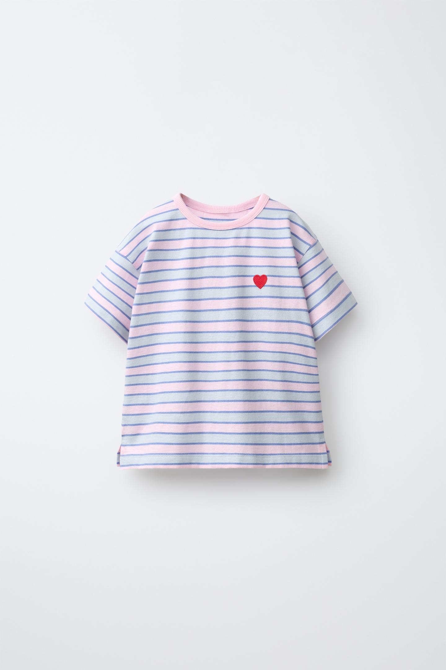 Детская футболка Zara Striped, цвет: Розовый