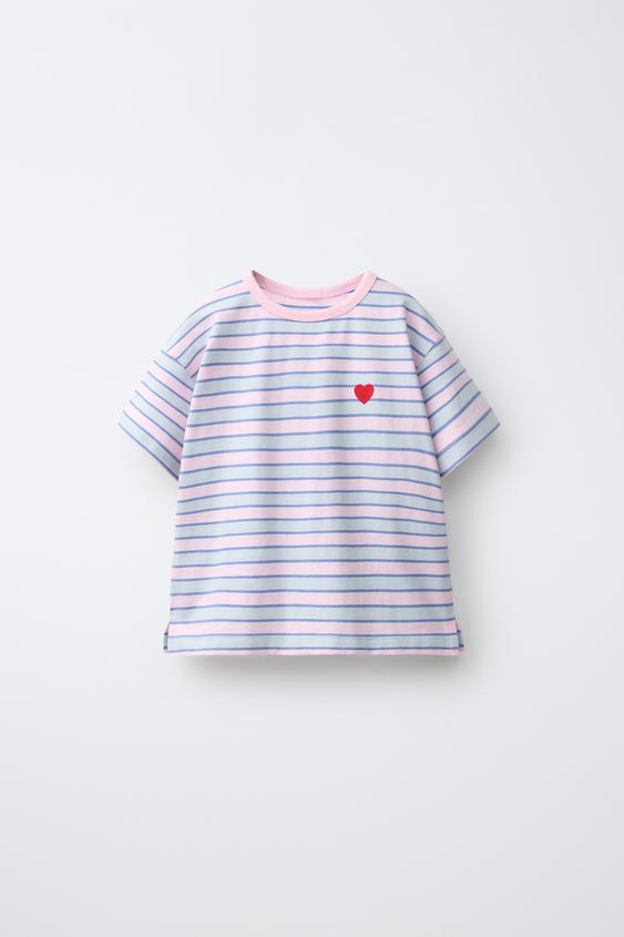 STRIPED T-SHIRT - Pink by Zara - Image 0