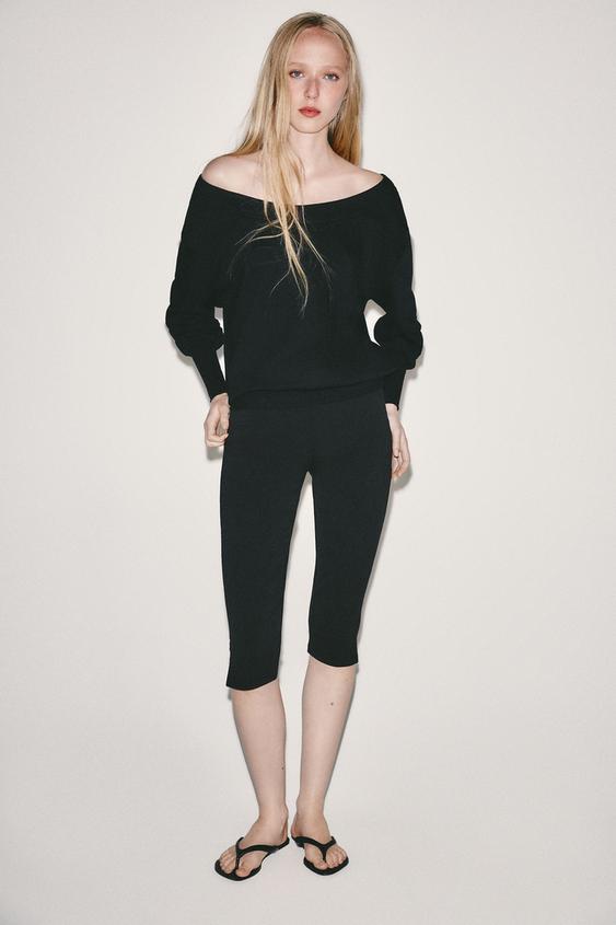 SUDADERA CUELLO AMPLIO - Negro de Zara - Imagen 0