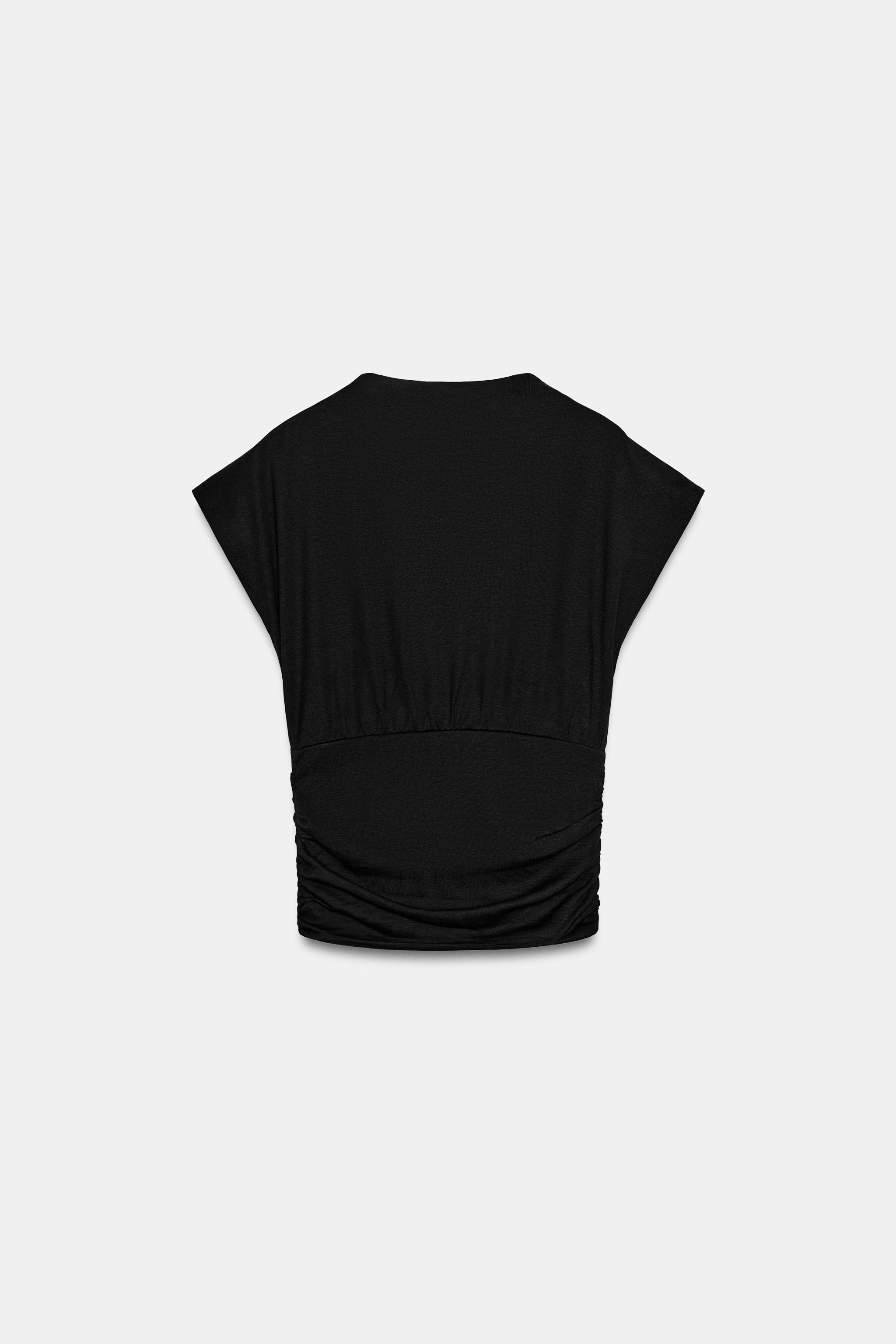 Женские топы Zara RUCHED SASH TOP — фото 6