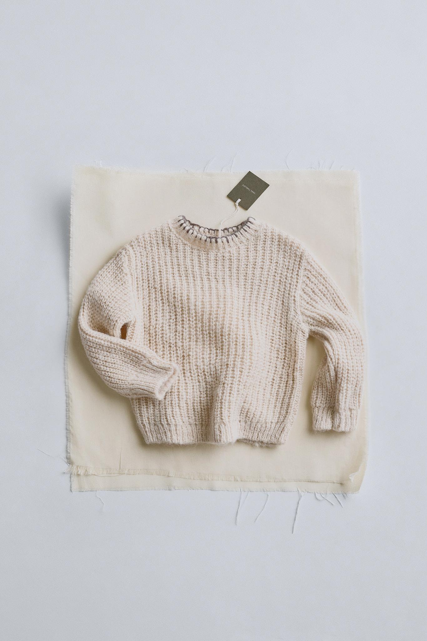 NWT ZARA CONTRAST TOPSTITCHING KNIT cheapest SWEATER