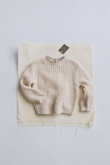 TIMELESZ – JERSEY PESPUNTE CONTRASTE - Blanco roto de Zara