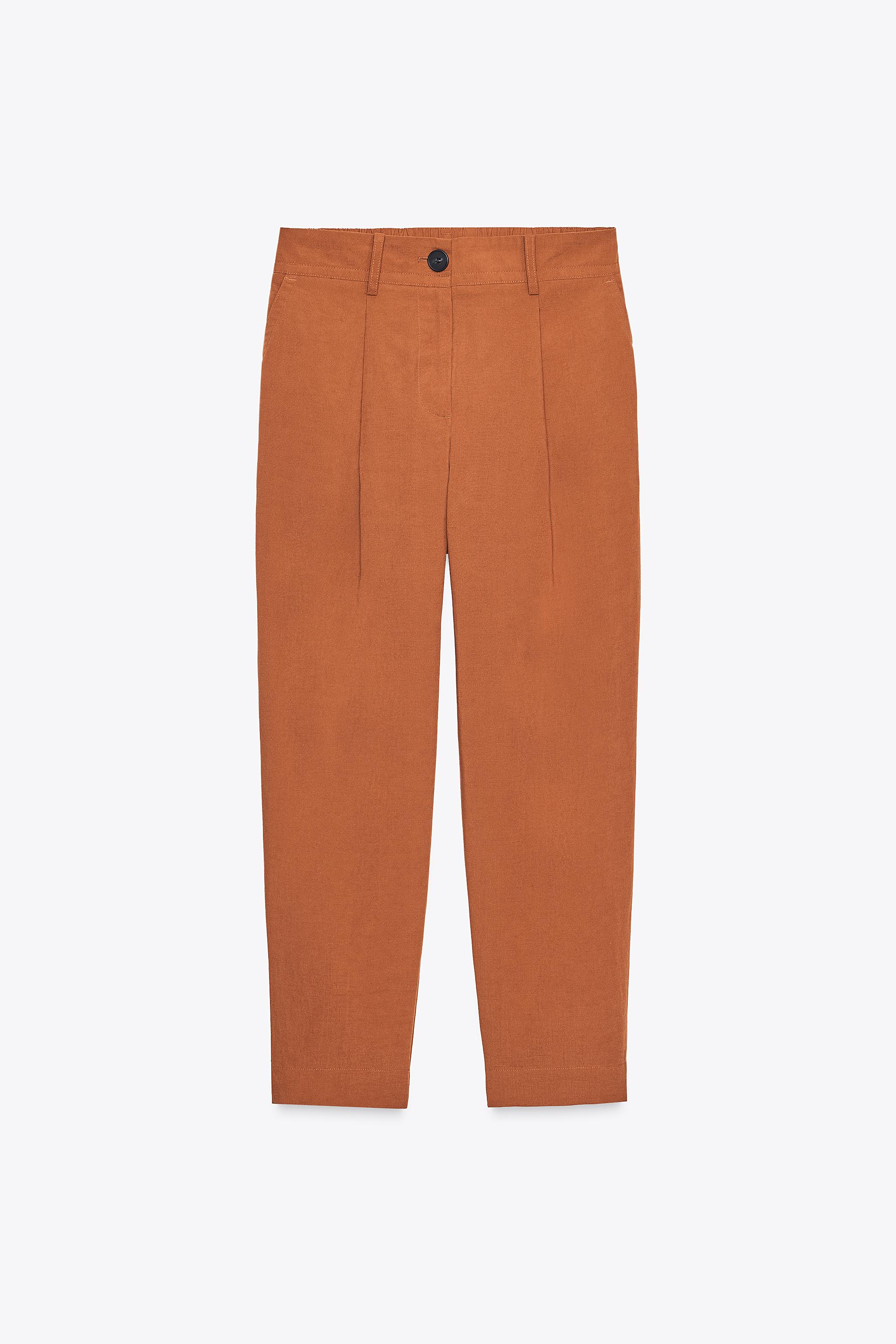 ZARA ダーツ入りゴムウエストパンツ 8372/134 ダーツ入りゴムウエストパンツ - サンド | ZARA Japan / 日本