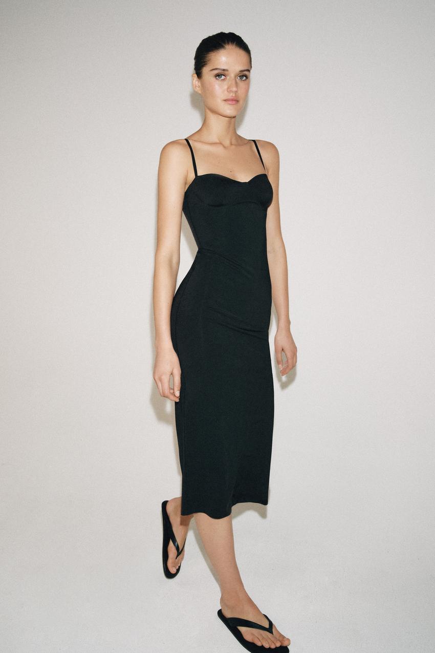 SWEETHEART NECKLINE DRESS - Black | ZARA United States SWEETHEART NECKLINE DRESS - Black | ZARA United States