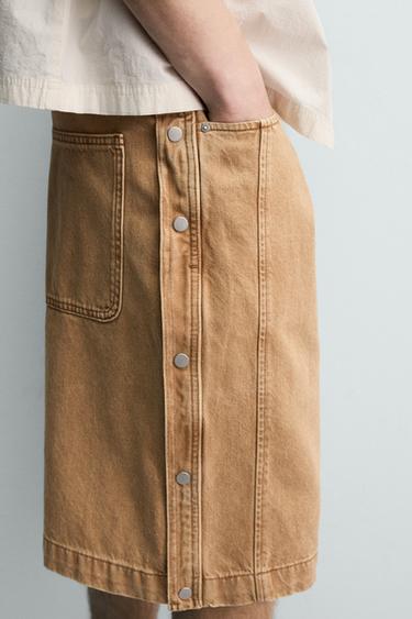 BAGGY FIT BERMUDA SHORTS WITH BUTTONS - Beige by Zara - Image 6
