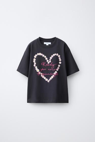 CAMISETA ESTAMPADA - Cinza-antracito da Zara