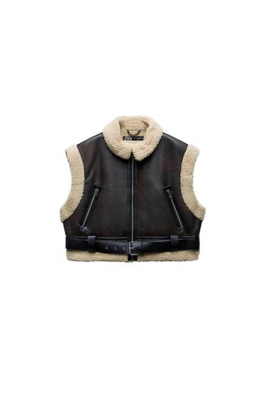 CROPPED DOUBLE FACED VEST