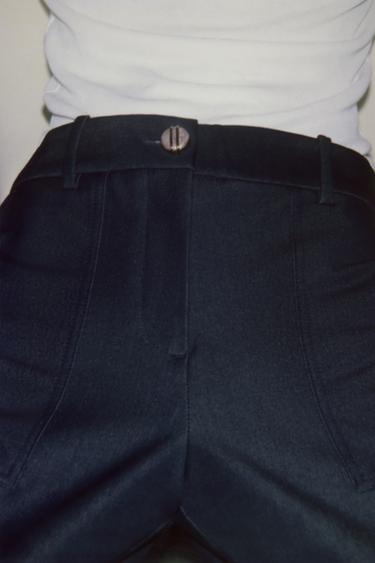 PANTALON DROIT NERVURÉ - Indigo de Zara - Image 5