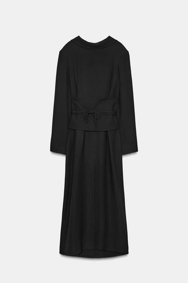 ZW COLLECTION LIMITED EDITION ŠATY JAKO KABÁT S PÁSKEM - Černá od Zara