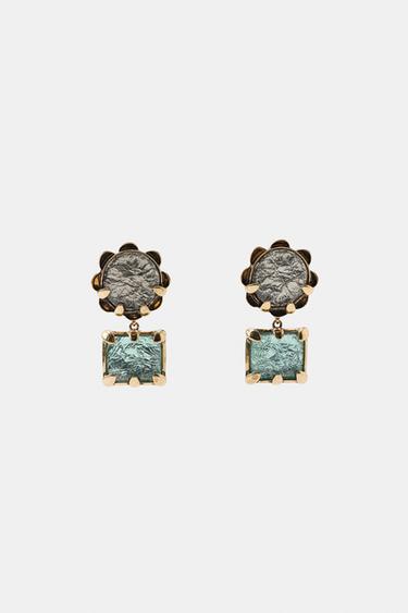 DOUBLE SHINE EARRINGS - Golden by Zara