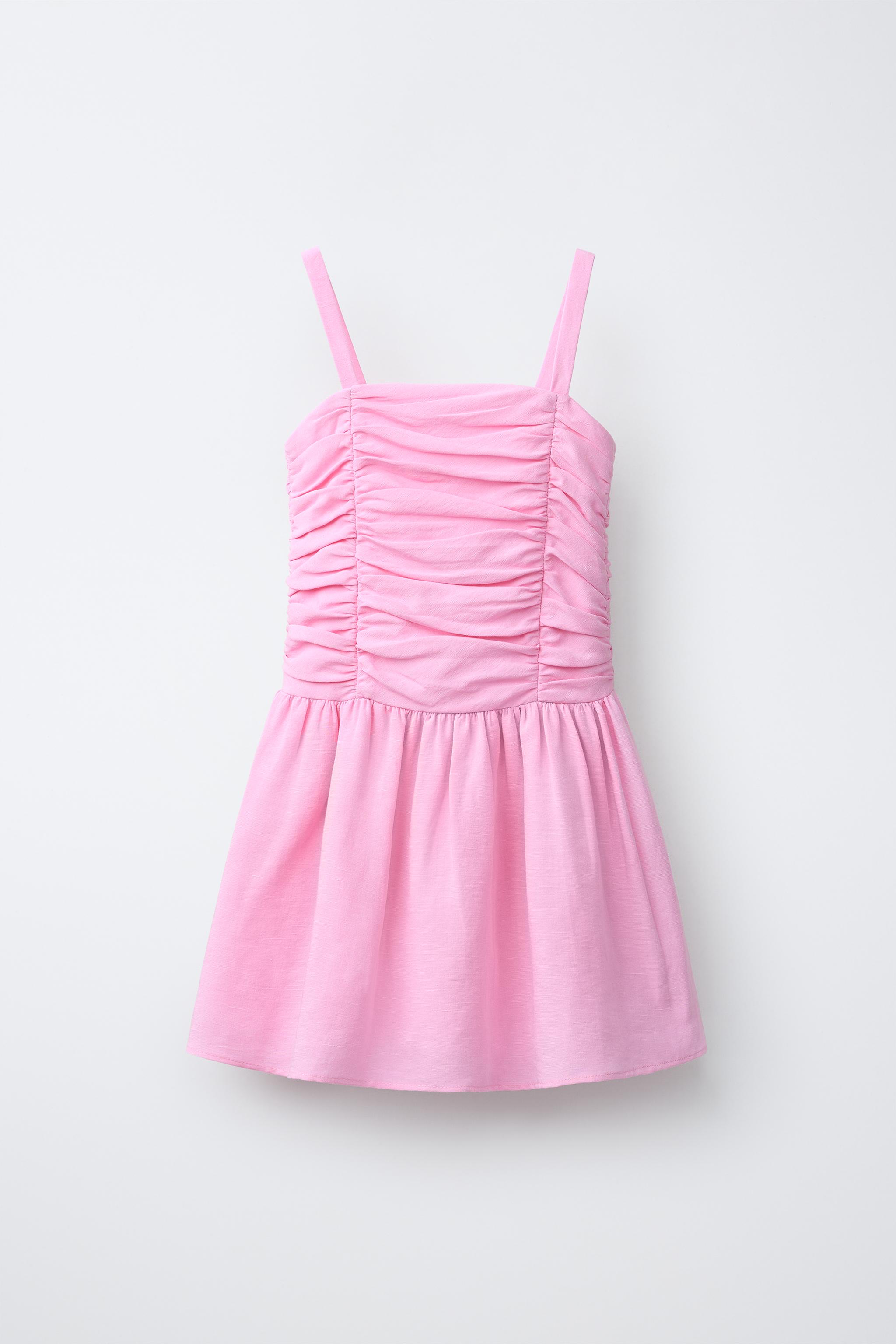 DRAPED LINEN DRESS