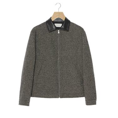 JACKE MIT STRUKTUR UND MATERIALKOMBINATION AUS LEDER ORIGINS - Cremefarben / Braun von Zara