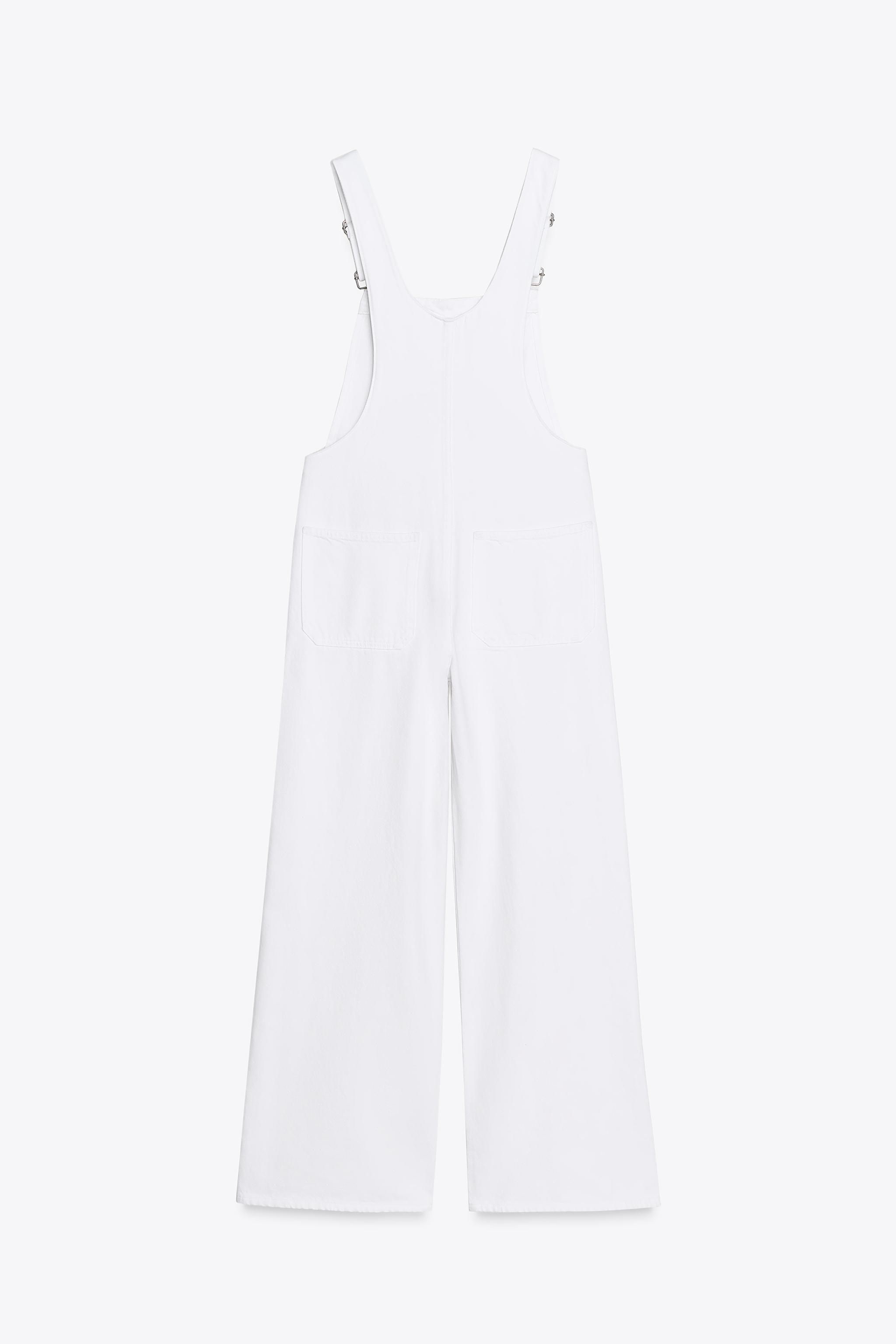 【ZARA】デニムオーバーオール ホワイト | 4365/080/250 TRF DENIM OVERALLS - White | ZARA United States
