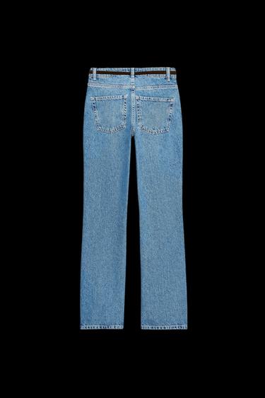JEANS Z1975 90'S STRAIGHT MIT HOHEM BUND UND GÜRTEL - Mittelblau von Zara