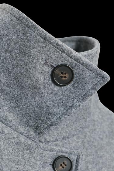 SOFT DOUBLE-POSITION COLLAR COAT - Grey by Zara