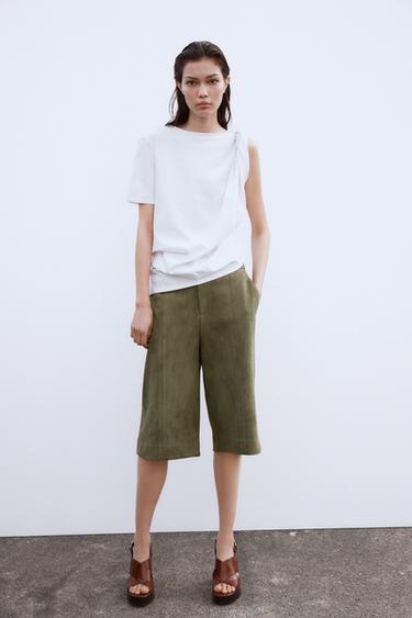 GATHERED SHOULDER T-SHIRT - White by Zara - Image 0