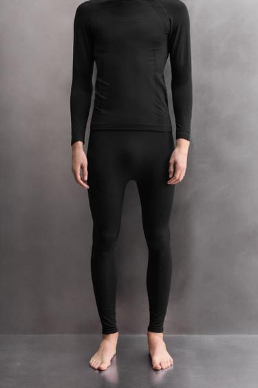 FIRST LAYER COMPRESSION SKI LEGGINGS - Black by Zara