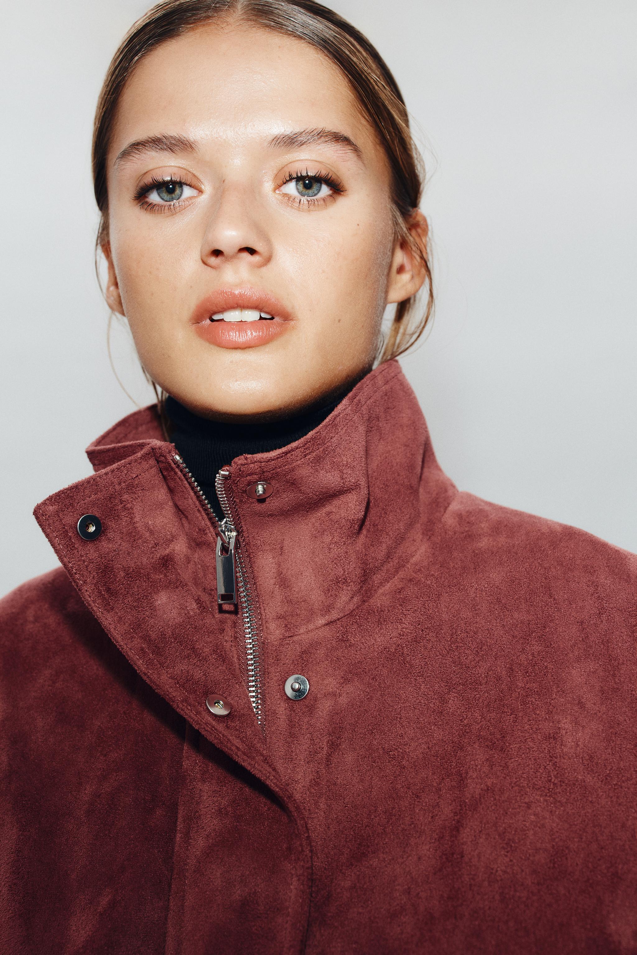 BLOUSON EFFET DAIM AVEC CEINTURE