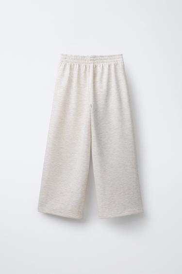 WIDE-LEG TROUSERS WITH SIDE TAPING - Sand / Marl by Zara - Image 1