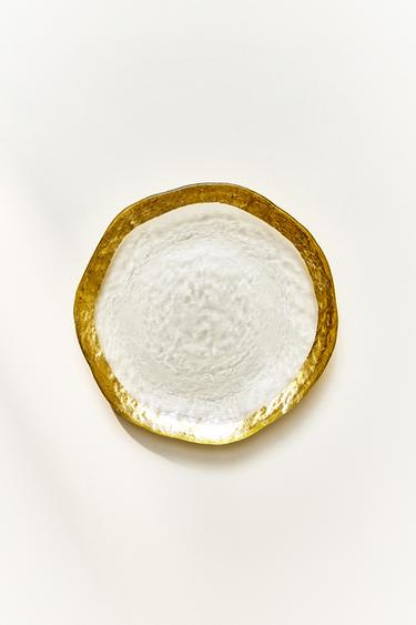 PIATTO PANE VETRO BORDO - Oro di Zara