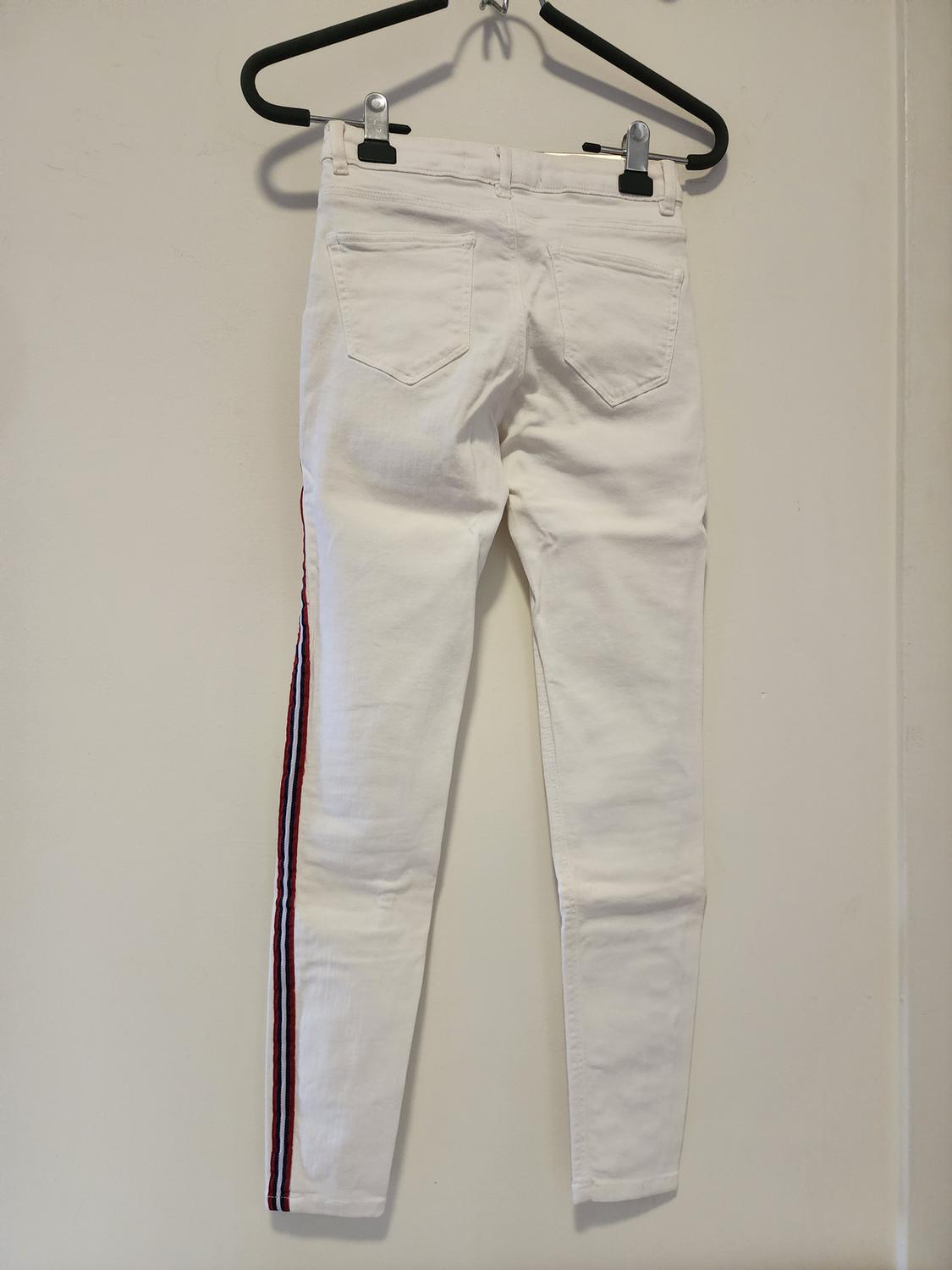 SIDE STRIPE WHITE JEANS STRAIGHT FIT - Image 3