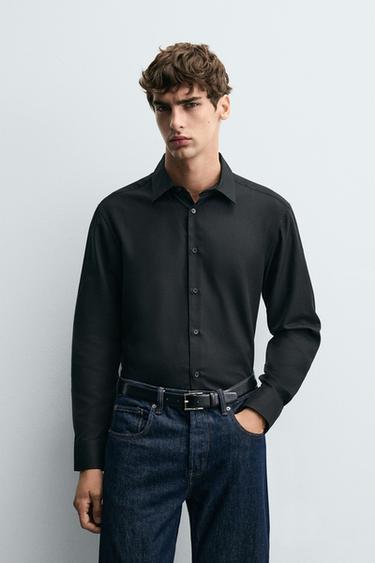 EASY CARE TEXTURED SHIRT - Black by Zara