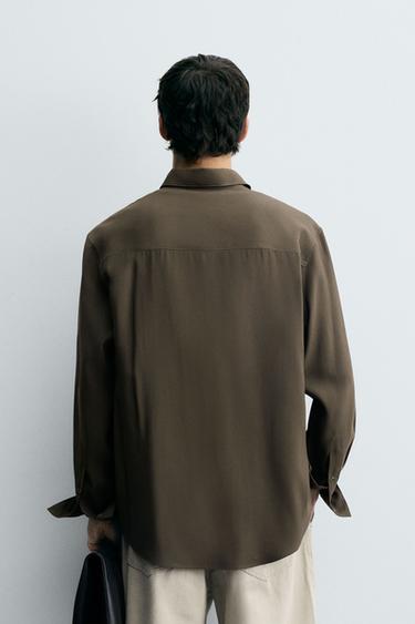 CHEMISE FLUIDE COUPE DÉCONTRACTÉE - Kaki de Zara - Image 2