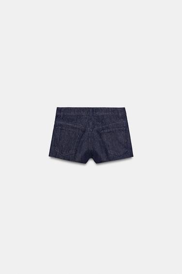 TRF MID-WAIST DENIM SHORTS - Dark indigo by Zara - Image 5