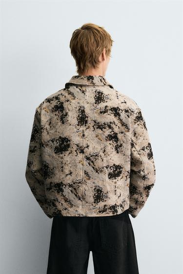 TEXTURED JACQUARD JACKET - Brown / Ecru by Zara - Image 2