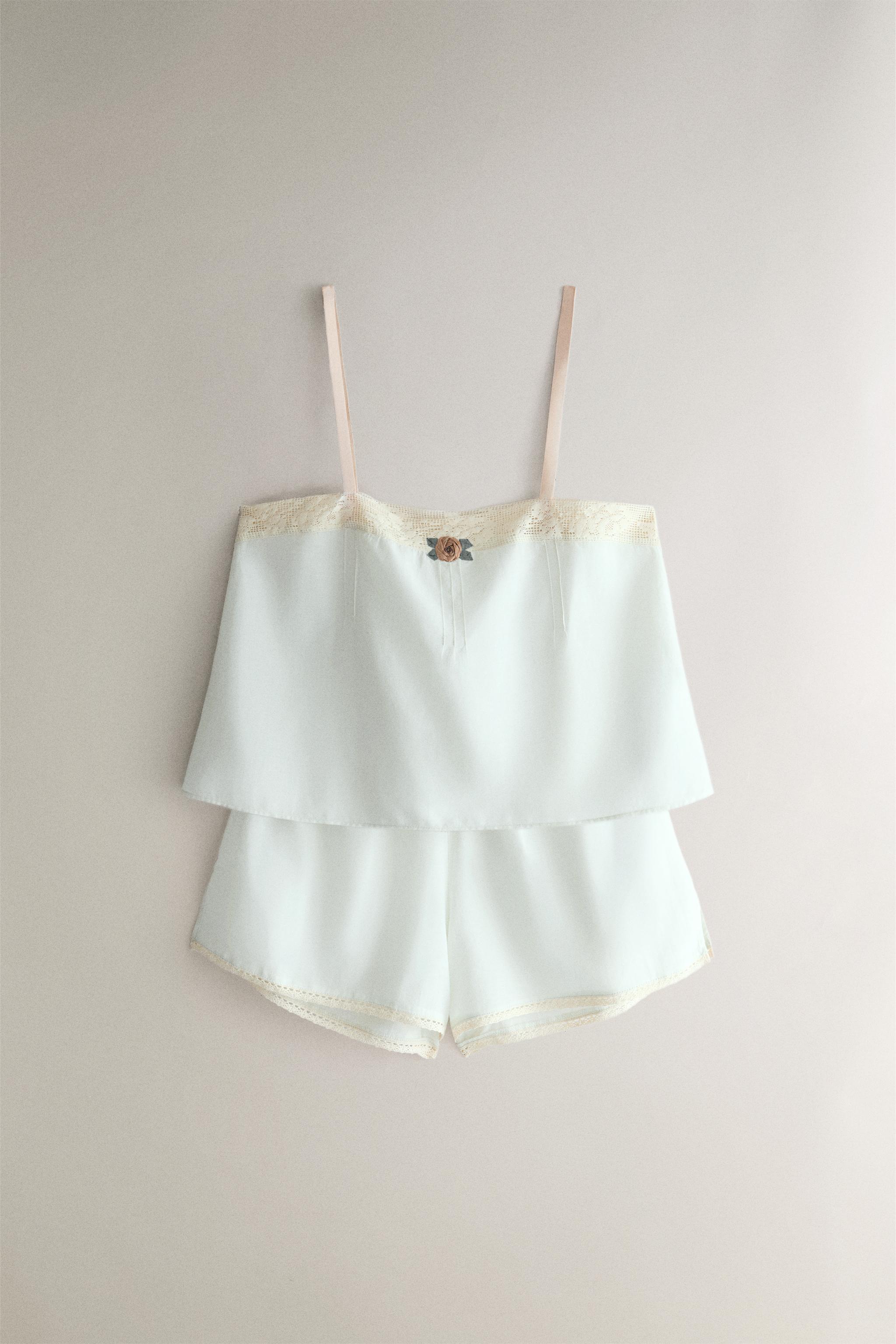 SHORT COTON DENTELLE