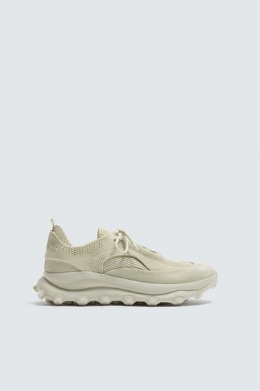 CHUNKY KNITTED TRAINERS - Bone White by Zara