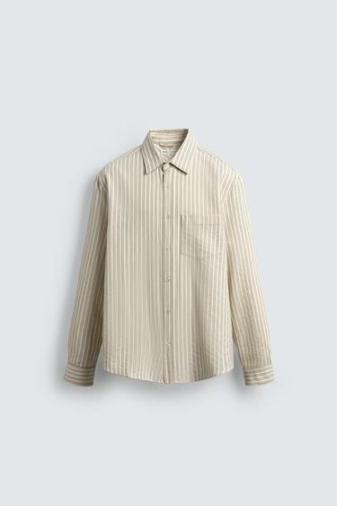 LIMITED EDITION STRIPED SHIRT - Green / Ecru by Zara