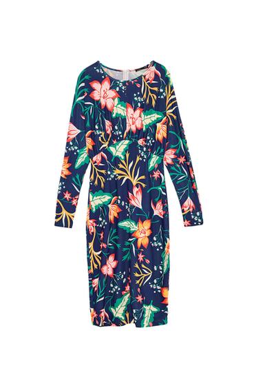 PRINTED DRESS WITH LONG SLEEVES