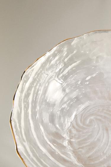 GLASS BOWL WITH GOLD RIM - Gold by Zara - Image 4