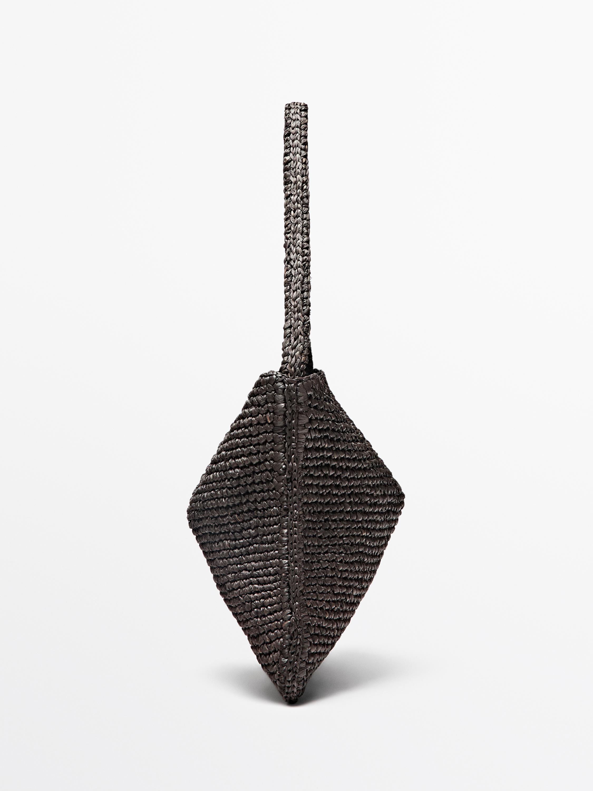 Petit sac épaule raphia
