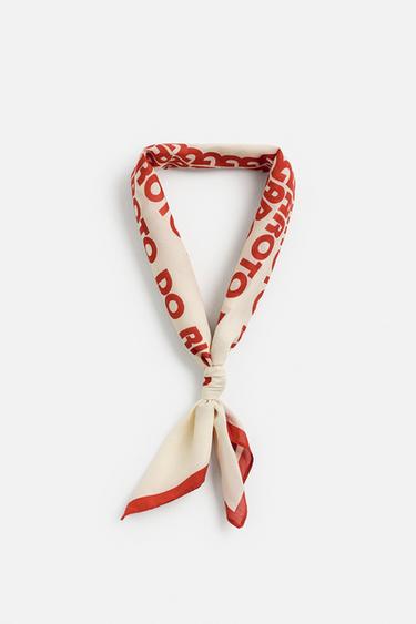 TEXT PRINT BANDANA - Ecru by Zara