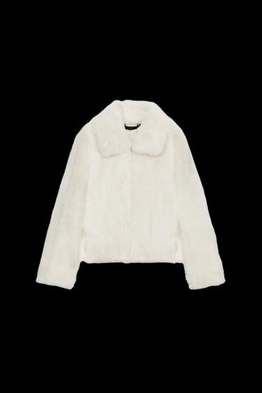 ZW COLLECTION NATURAL SHEEPSKIN COAT - White by Zara