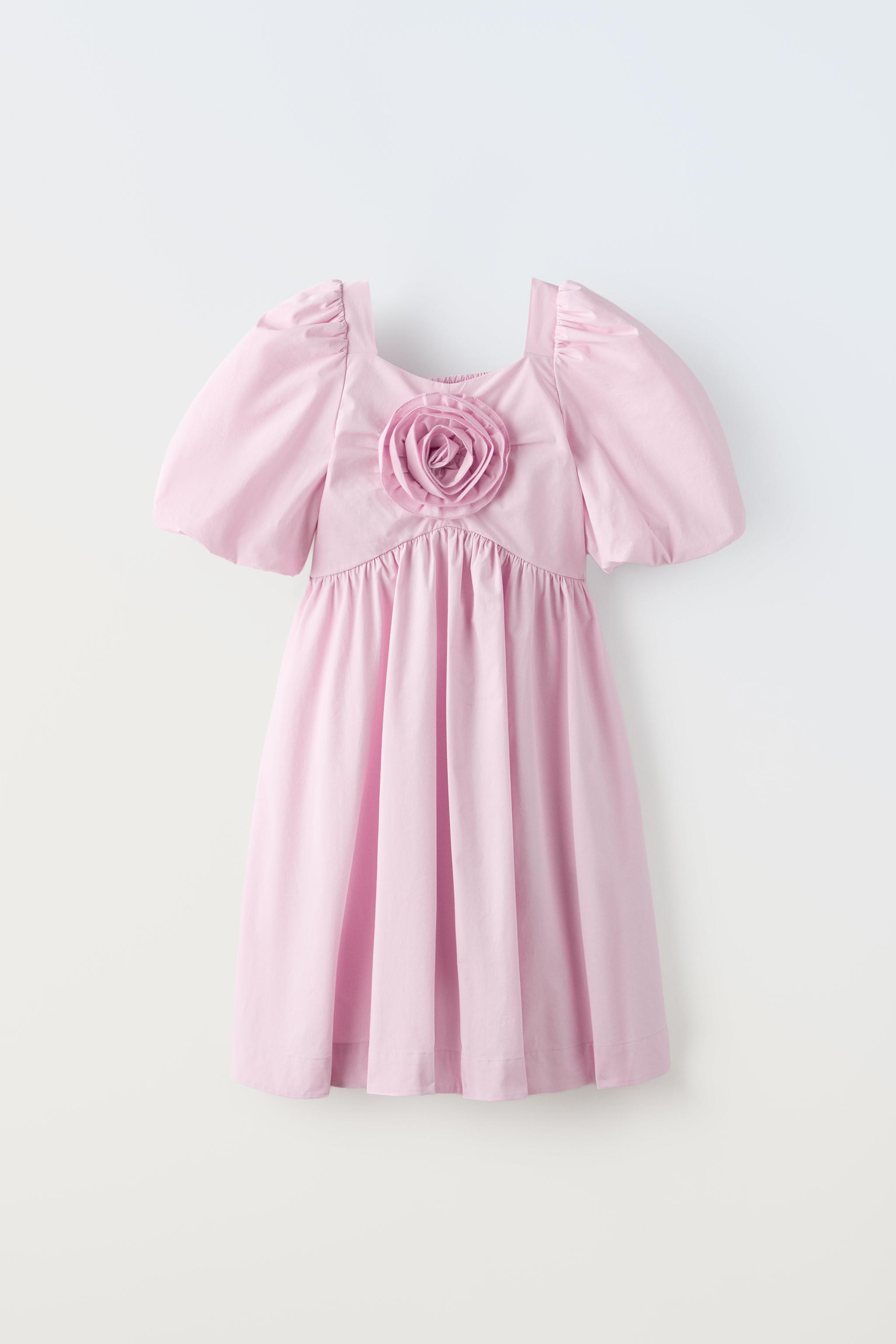 フラワー ポプリン ワンピース - ピンク/モーブ | ZARA Japan / 日本