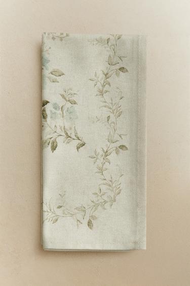 PLANT PRINT NAPKINS (PACK OF 2) - Bluish by Zara