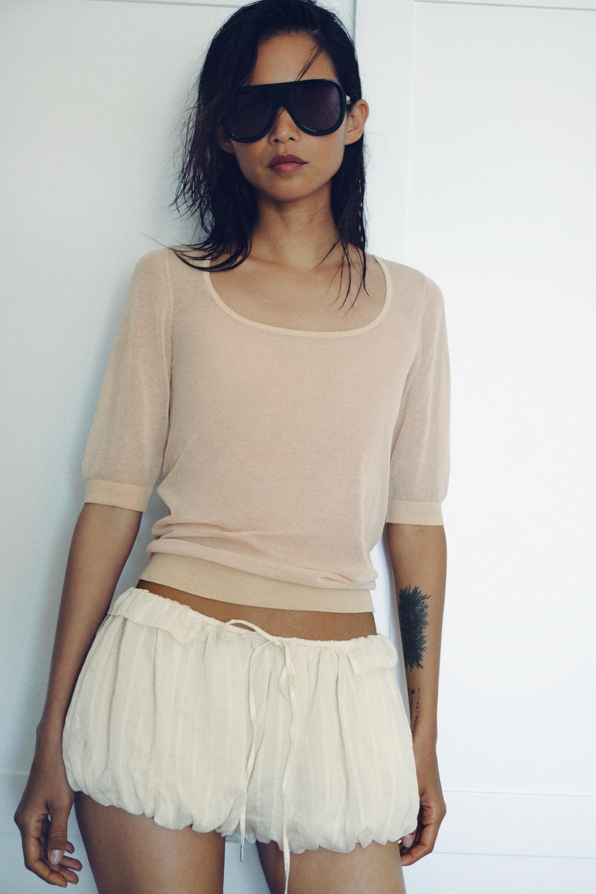 RUFFLED STRIPED BLOOMER SHORTS