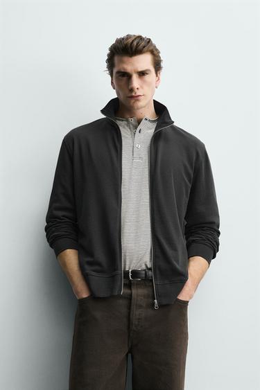 SUDADERA REGULAR FIT CREMALLERA - Gris antracita de Zara