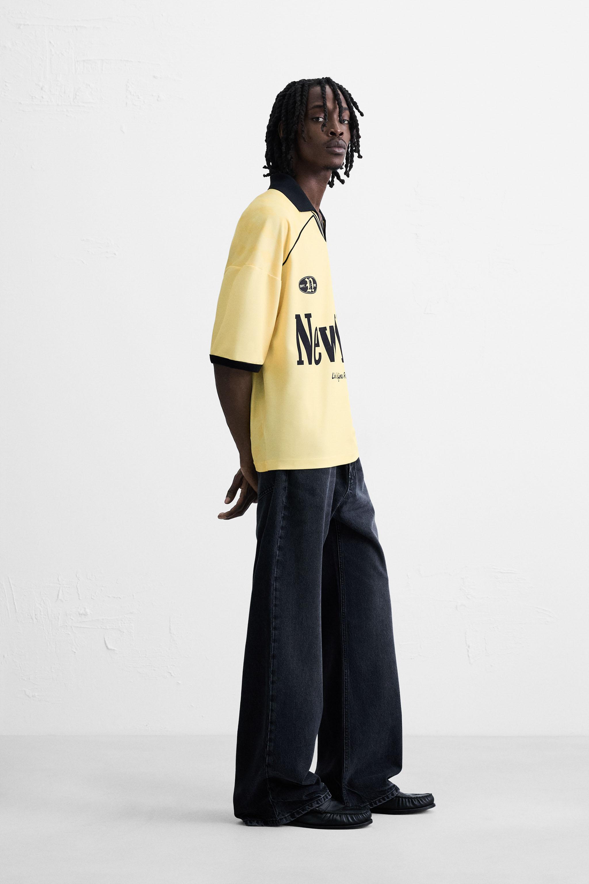 RETRO FOOTBALL PRINT POLO SHIRT