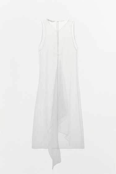 ROBE EN ORGANZA VOLUME ZW COLLECTION - Blanc de Zara - Image 6