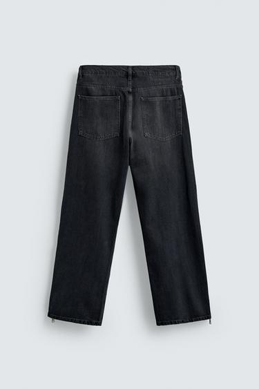 JEAN FLARE AVEC FERMETURES ÉCLAIR - Charbon de Zara - Image 9